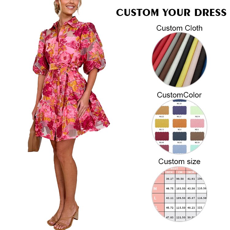 2024 fashion OEM Custom logo manufacturer formal maxi dress For Women Bodycon Lady Elegant Floral Clothing Women Casual Dress