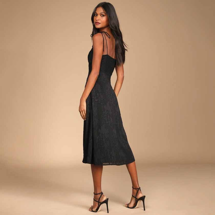 Casual Summer Backless Women's Dress Sexy Strap Sling Slit Floral Midi Dress