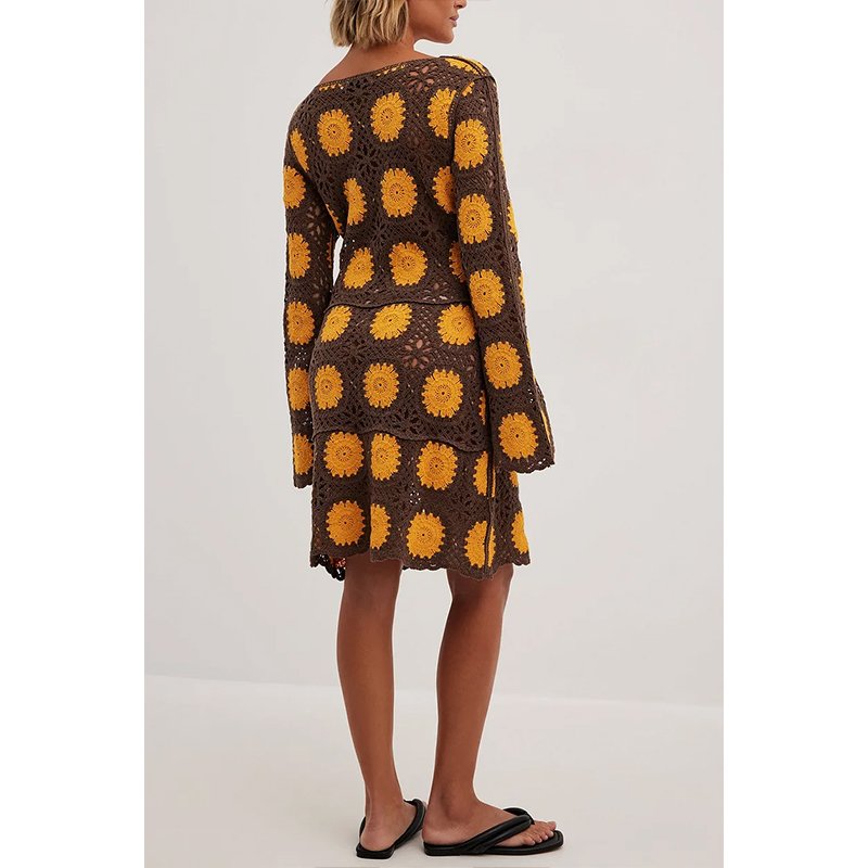 Newly arrived and designed knitted lightweight crochet dress casual crochet dress