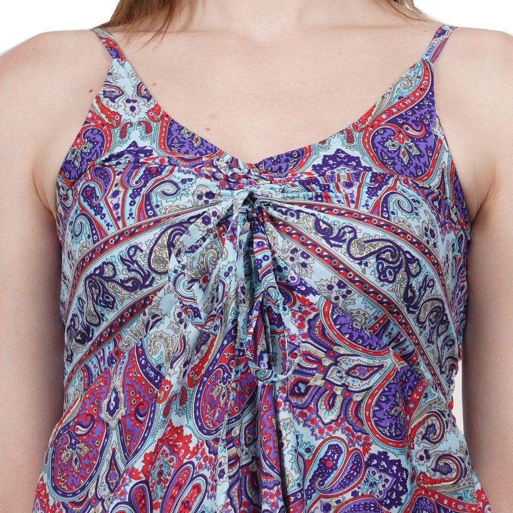 Premium Quality Long Adjuster Dress Trendy Floral Design Printed Sleeveless Dress for Women and Girls in Beautiful Color