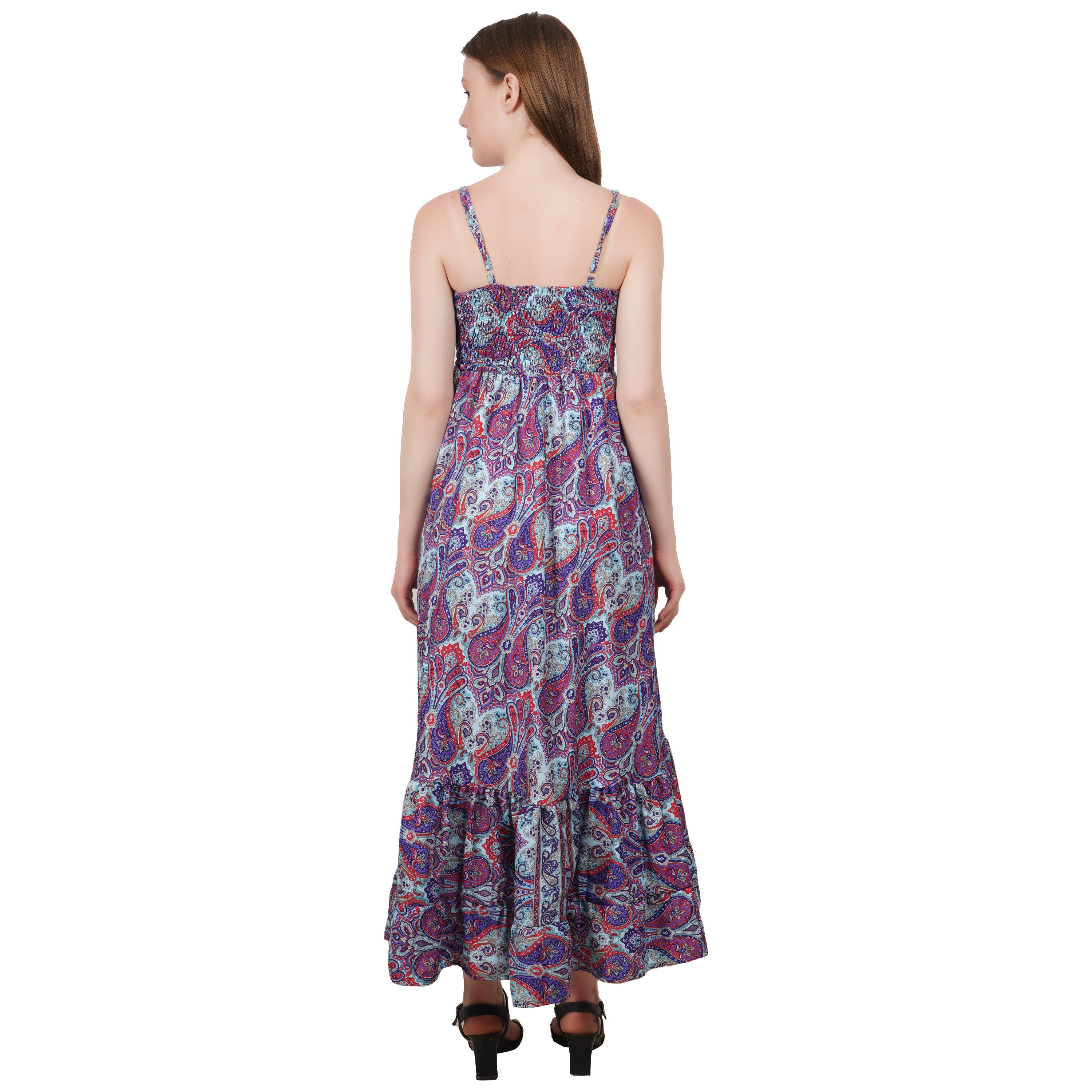 Premium Quality Long Adjuster Dress Trendy Floral Design Printed Sleeveless Dress for Women and Girls in Beautiful Color