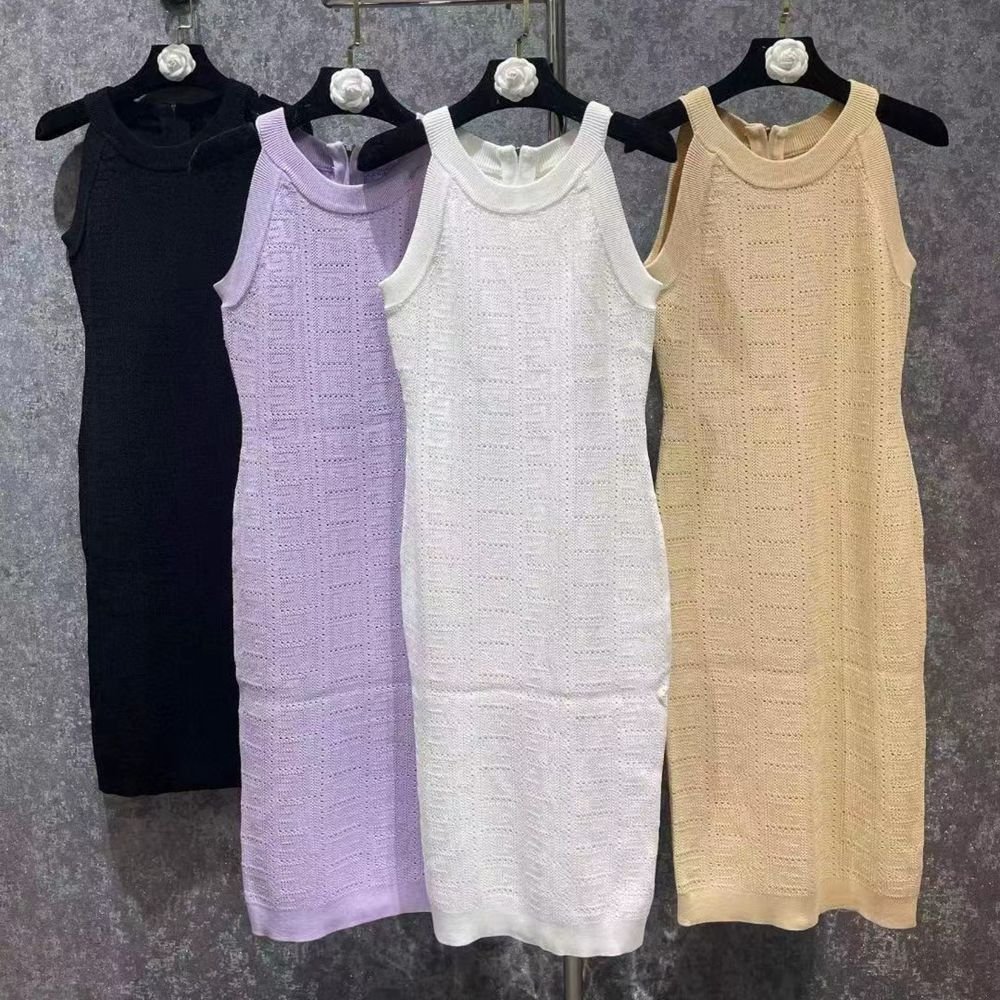 Women's 2023 New Casual Long Sleeveless Slim Fall Outdoor Knit Sweater Dresses