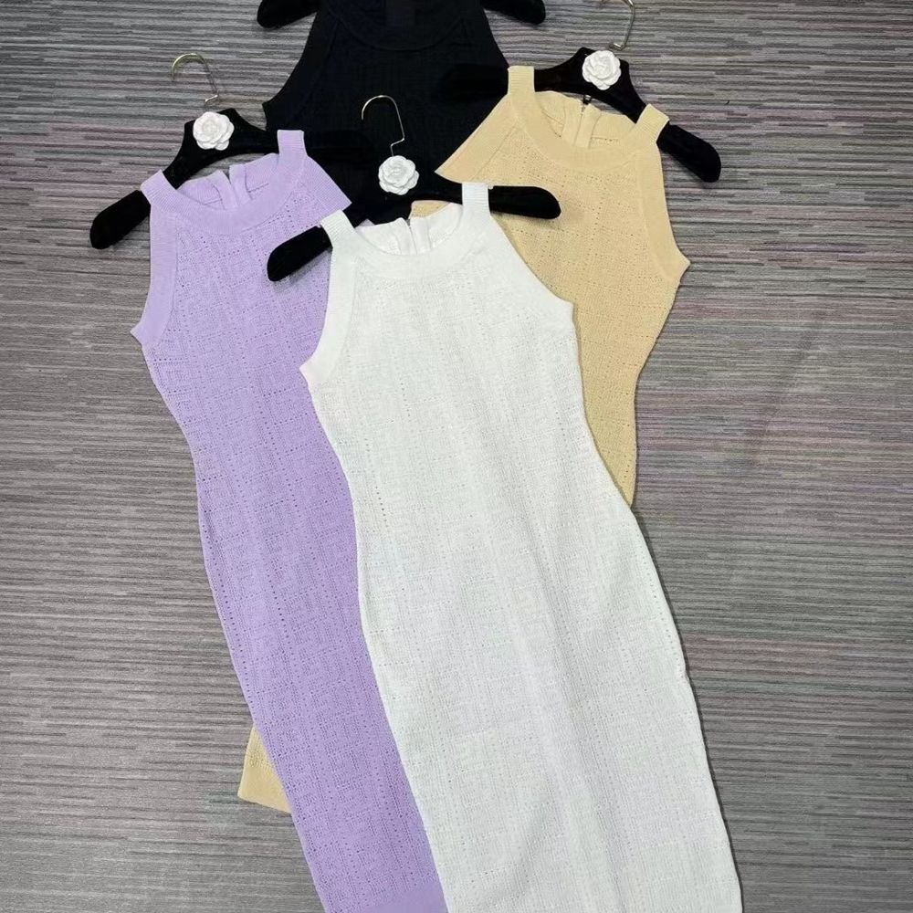 Women's 2023 New Casual Long Sleeveless Slim Fall Outdoor Knit Sweater Dresses