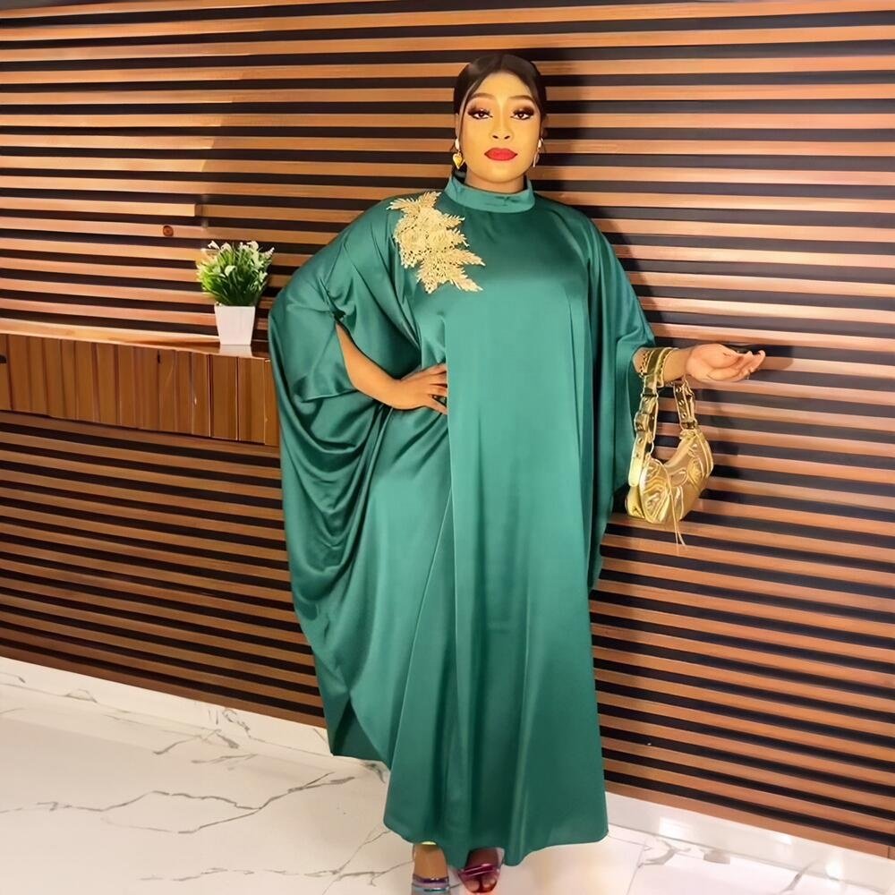 High Quality East African Clothing rayon African Bazin Embroidery Design Dress Rhinestone embroidery ghana dress styles