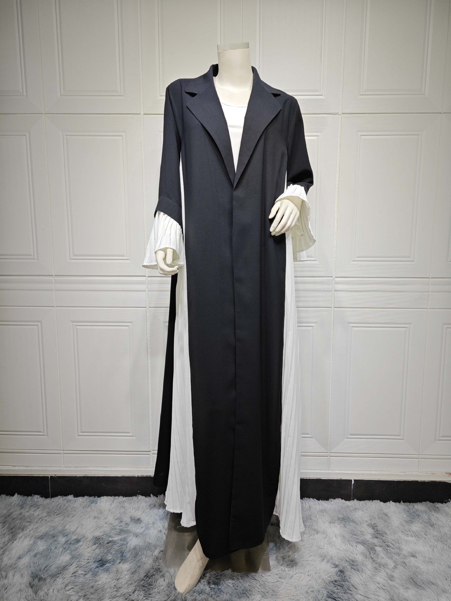 Modest Turkiye Muslim dress pleated dress Fashion Middle East cardigan Abaya coat