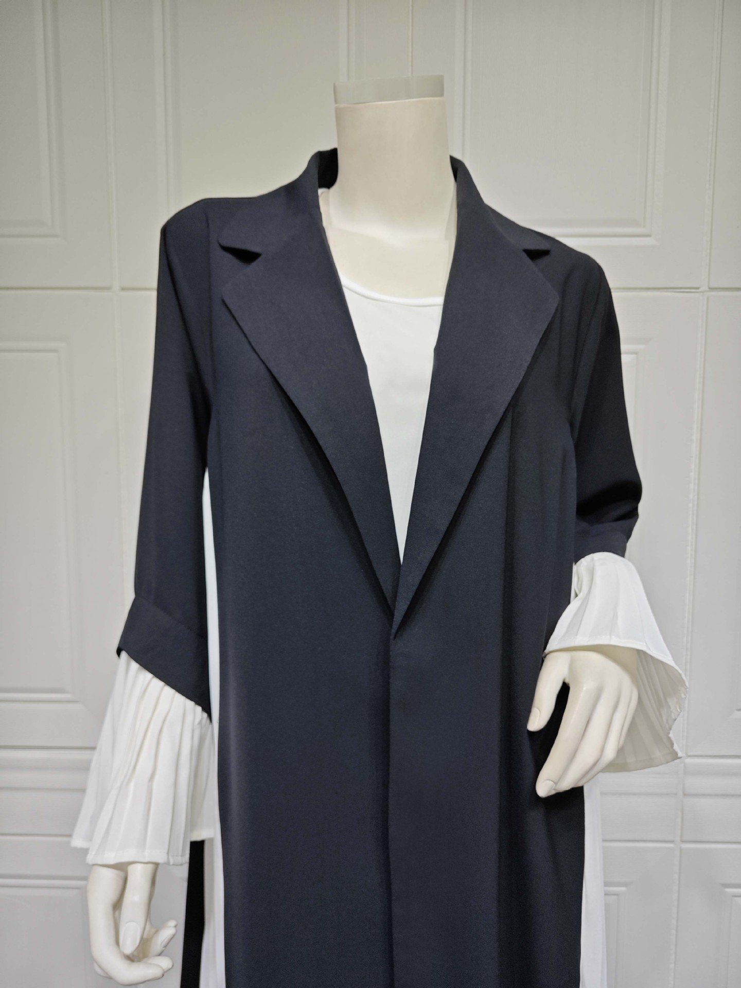 Modest Turkiye Muslim dress pleated dress Fashion Middle East cardigan Abaya coat
