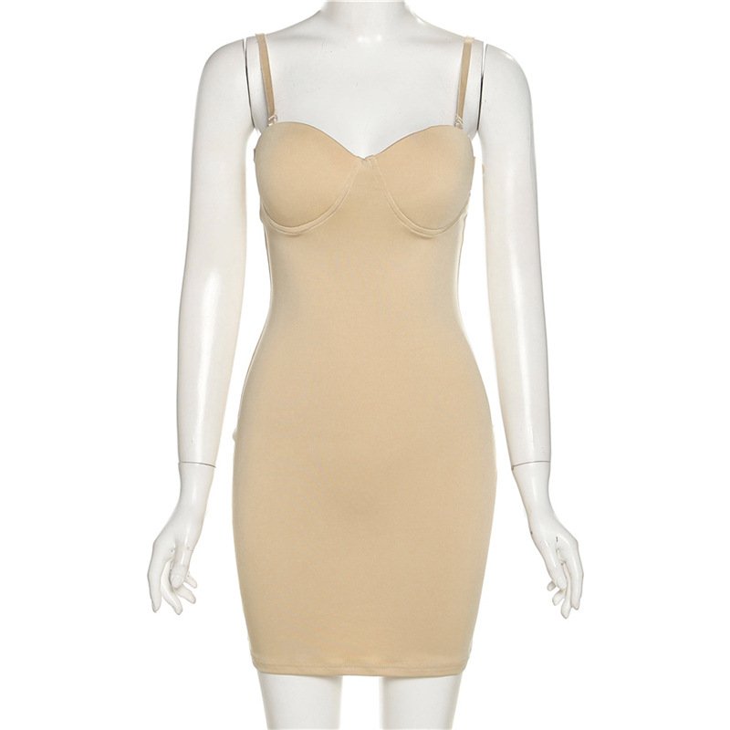 Summer Female casual women's fashion party sexy dress Solid color tight stretch MINI dress