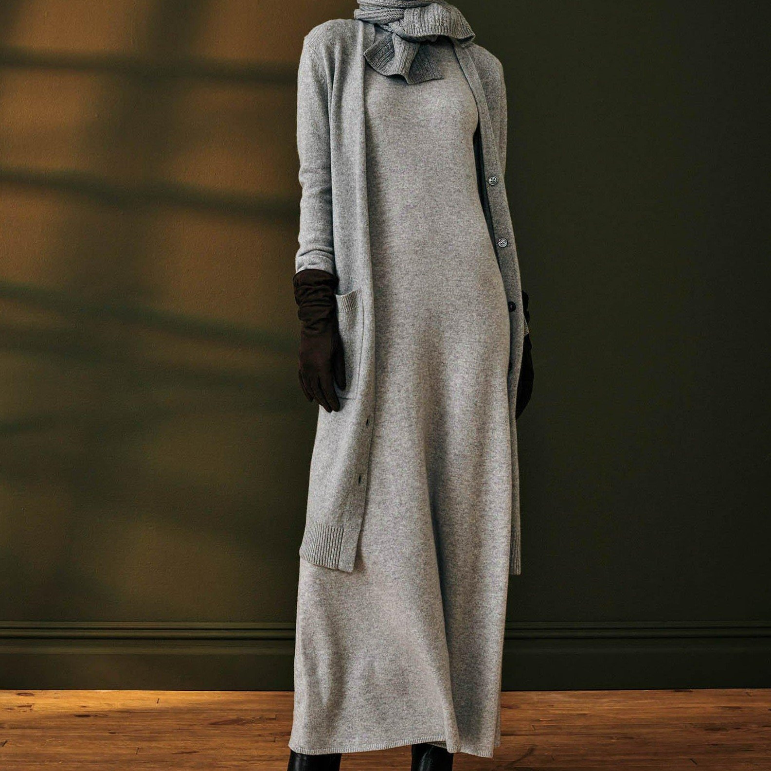 Merino Wool Cashmere Sweater Dress OEM ODM Long Sleeveless Summer Cashmere Dress Silk Cashmere Dress