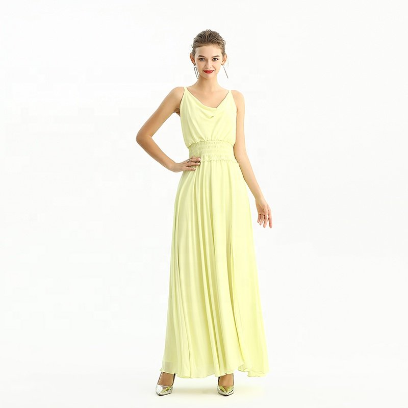 D207 luxury Elegant Strap Slip Maxi Long Casual Party Formal Evening Dress factory for women