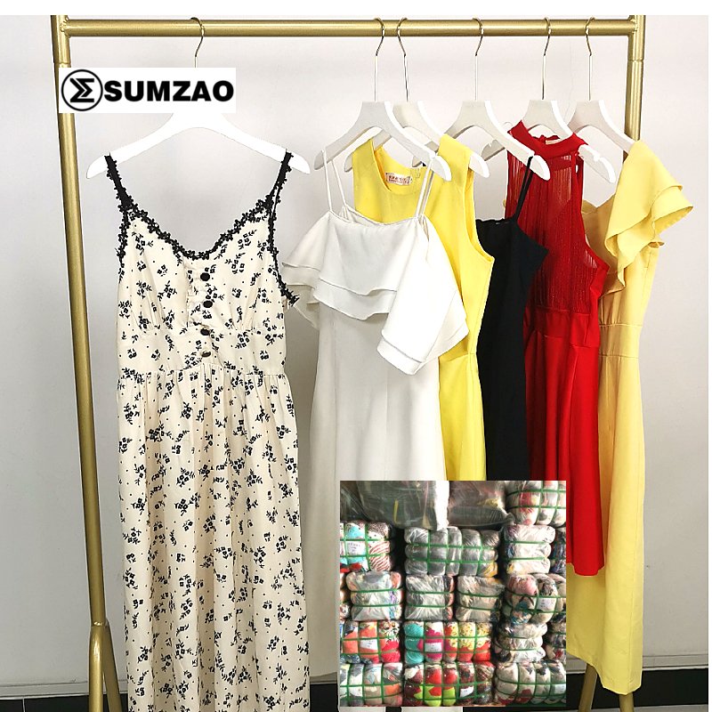 Summer Spring used clothes grade a mixed used clothes dress women used clothes bale dress