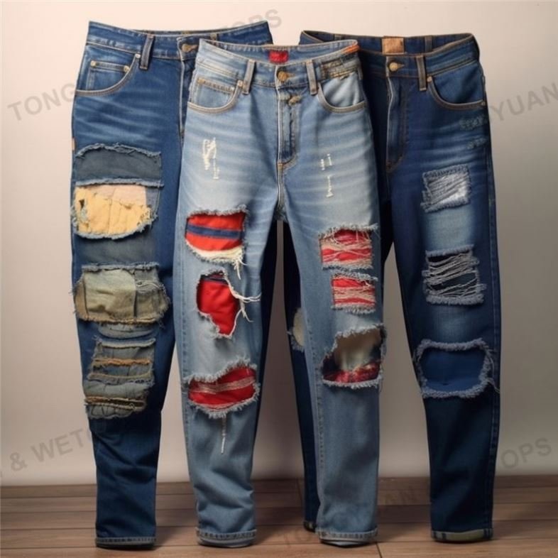 Plus Size New Women Second-Hand Jeans Trousers Ladies High Waist Skinny Denim Jeans Mix Design