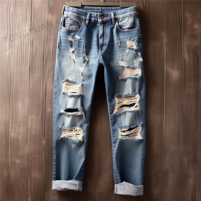 Plus Size New Women Second-Hand Jeans Trousers Ladies High Waist Skinny Denim Jeans Mix Design