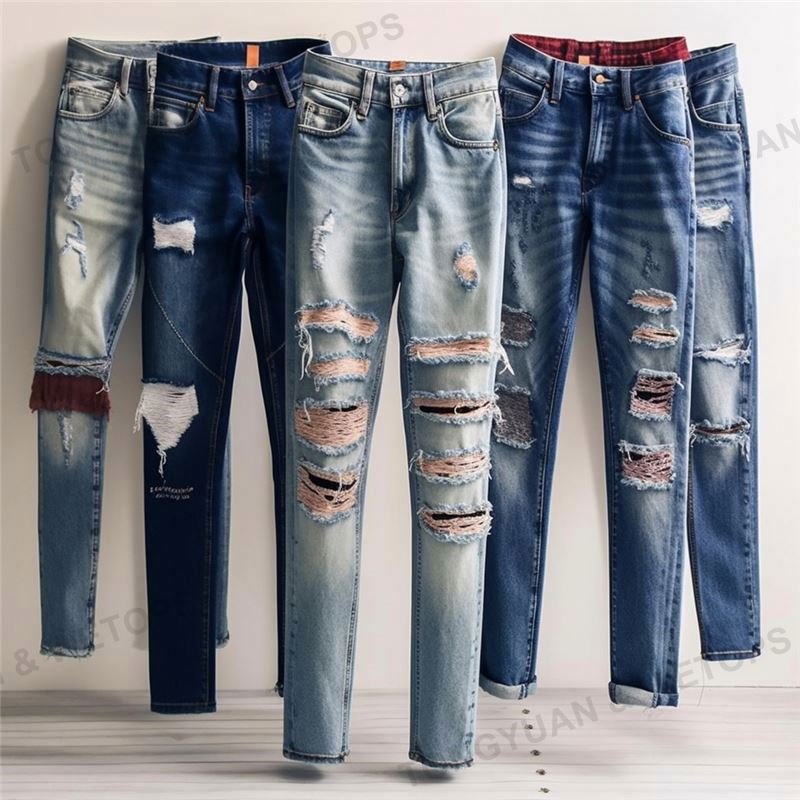 Plus Size New Women Second-Hand Jeans Trousers Ladies High Waist Skinny Denim Jeans Mix Design