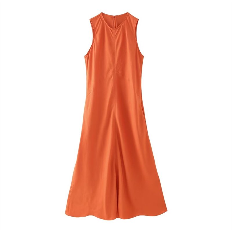 TAOP&ZA women's clothing 2024 early autumn new chic sleeveless round neck medium-length midi dress 8439929 8689943