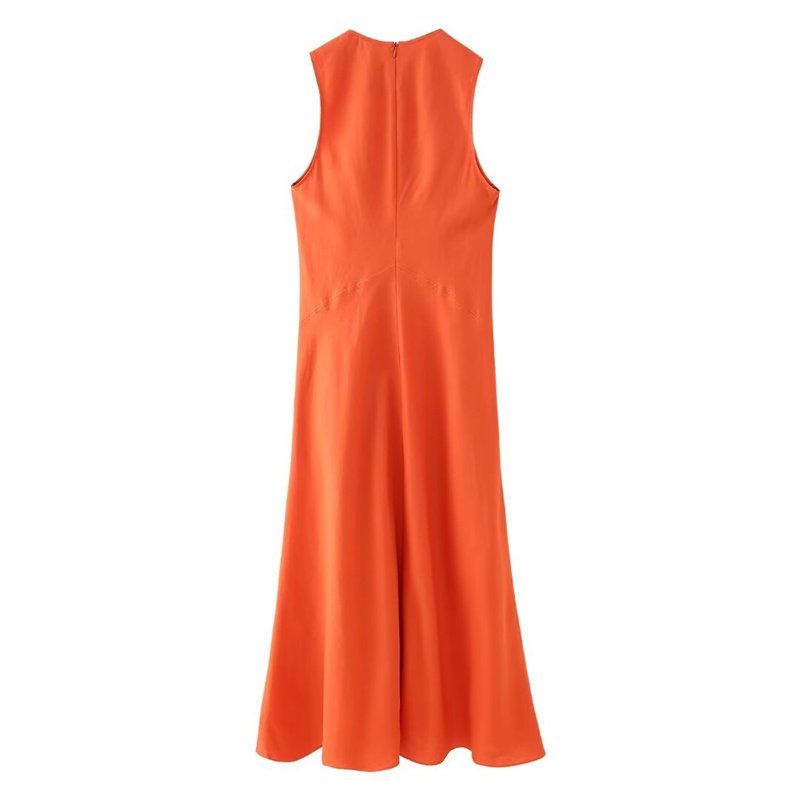 TAOP&ZA women's clothing 2024 early autumn new chic sleeveless round neck medium-length midi dress 8439929 8689943