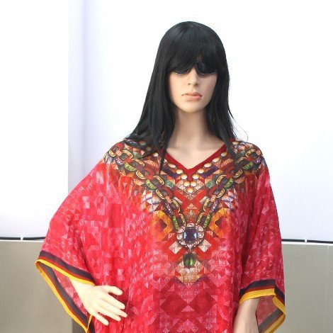 New brand 2023 long polyester kaftan dress for casual wear digital printed caftan dress manufacturer and supplier