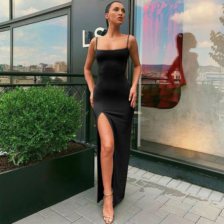 2023 Casual Dresses Women Hot Selling Fashion Sleeveless Sexy Party Night Summer Maxi Elegant Girls Long Split Evening Dress