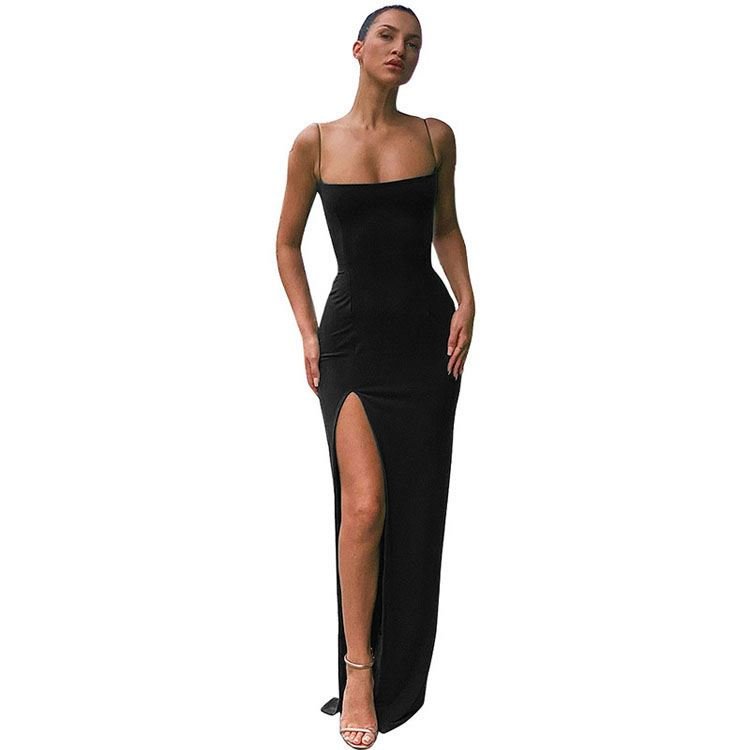 2023 Casual Dresses Women Hot Selling Fashion Sleeveless Sexy Party Night Summer Maxi Elegant Girls Long Split Evening Dress