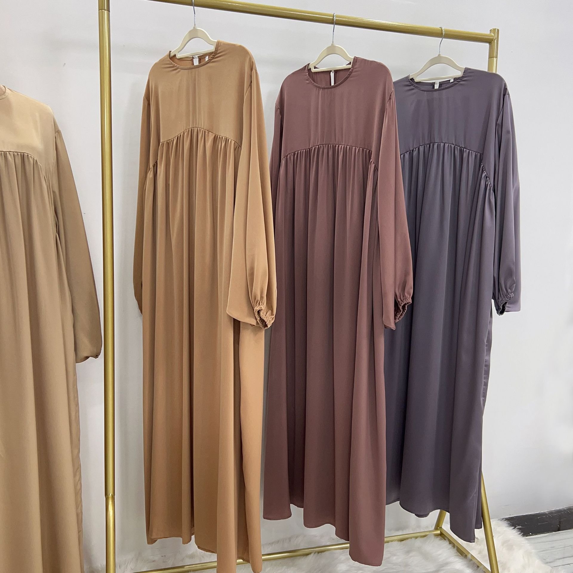 Z-6 Swing solid color loose comfortable robe dress abaya women muslim dresses