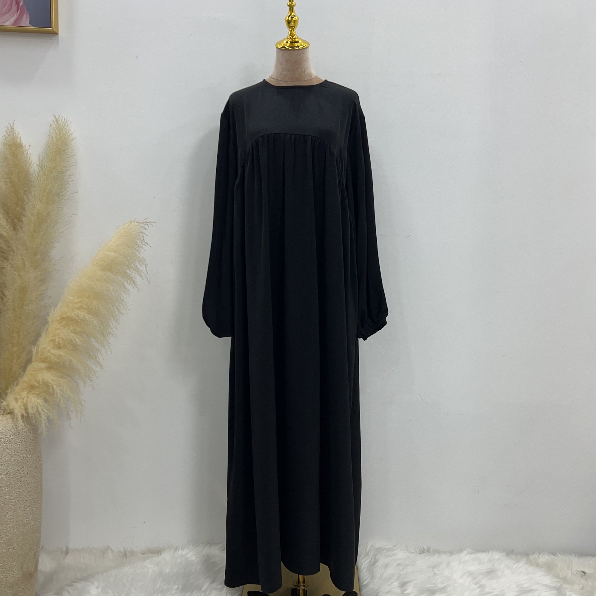 Z-6 Swing solid color loose comfortable robe dress abaya women muslim dresses