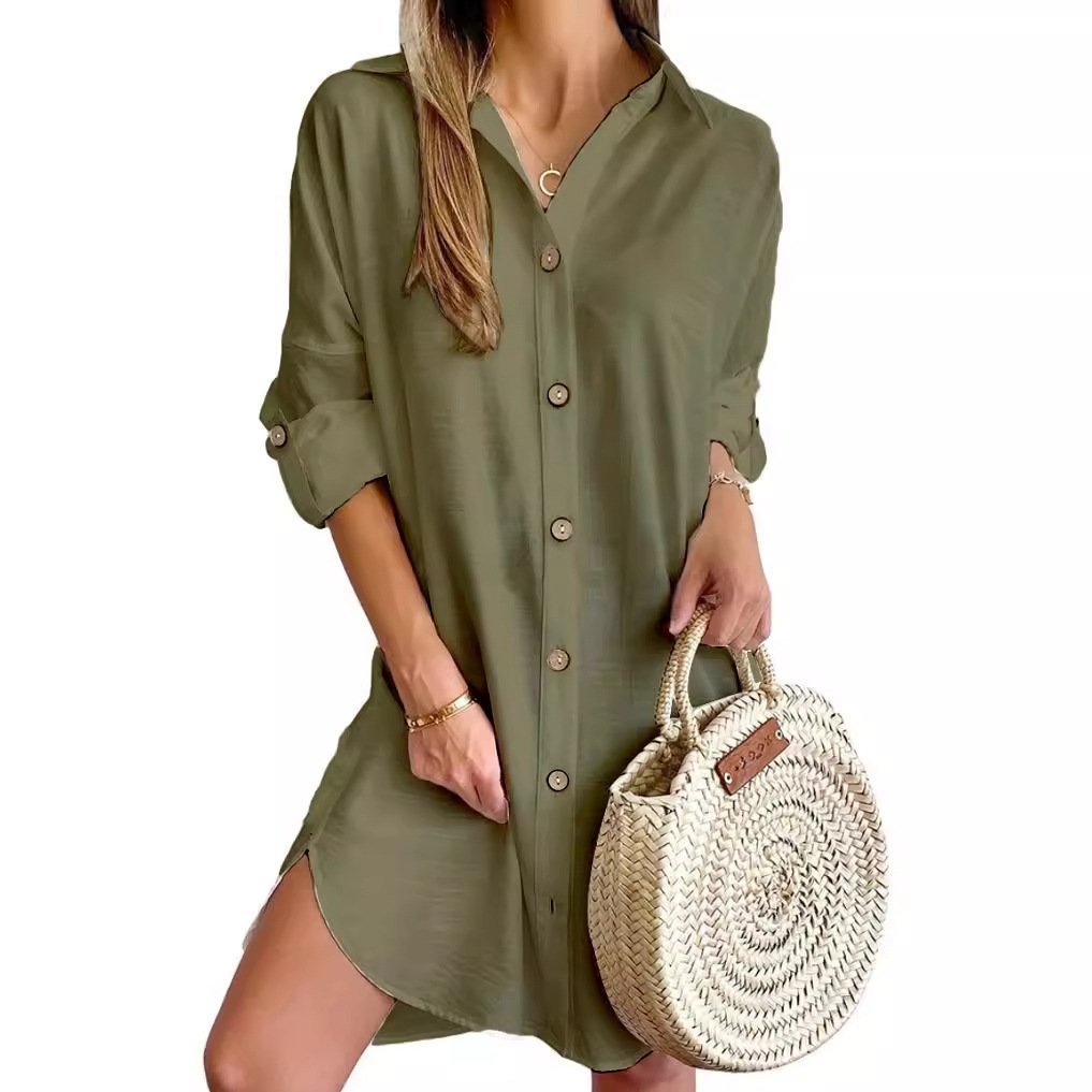 chaoqi brand wholesale woman short casual dresses summer lady shirt Dress summer dress for women