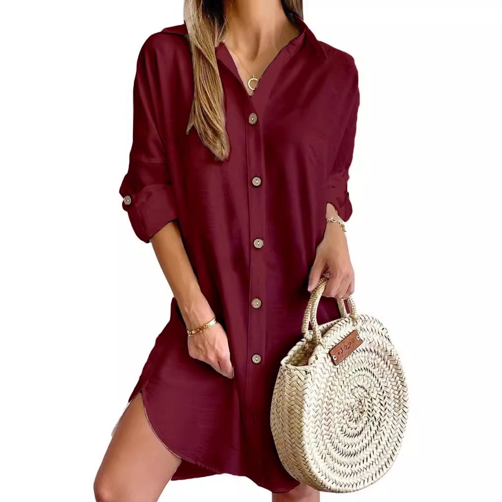 chaoqi brand wholesale woman short casual dresses summer lady shirt Dress summer dress for women