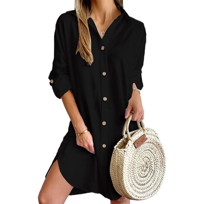 chaoqi brand wholesale woman short casual dresses summer lady shirt Dress summer dress for women