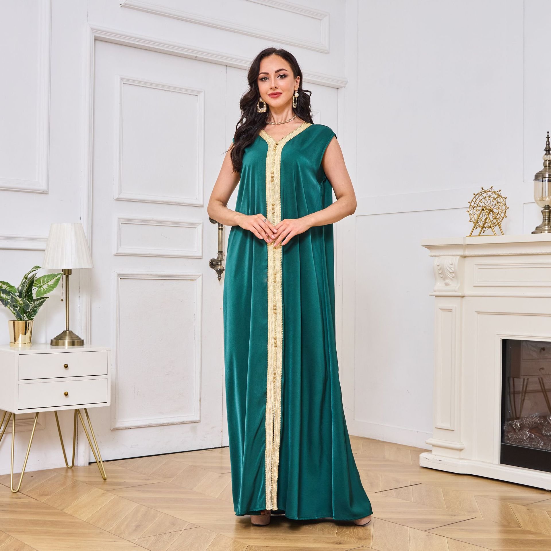 Bettergirl 2024 Summer Luxury Abaya Set Women's Elegant Muslim Dress Robes Casual Dresses Dubai Girl Robes Islam Clothes Dress