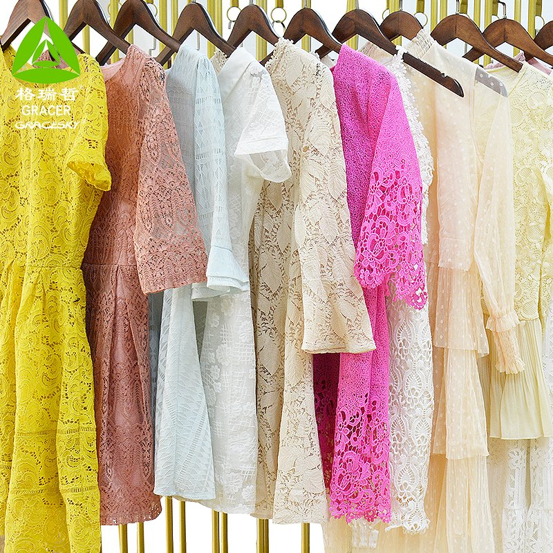 Ladies Lace Dress Second Hand Clothes Mixed Wholesale Price Sale Used Clothes