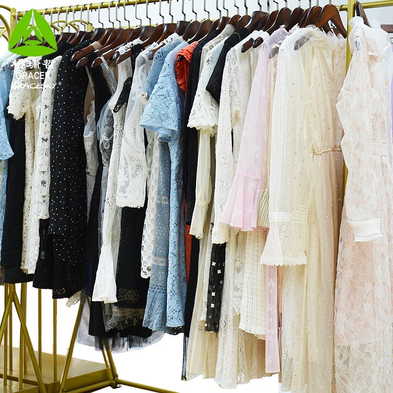 Ladies Lace Dress Second Hand Clothes Mixed Wholesale Price Sale Used Clothes