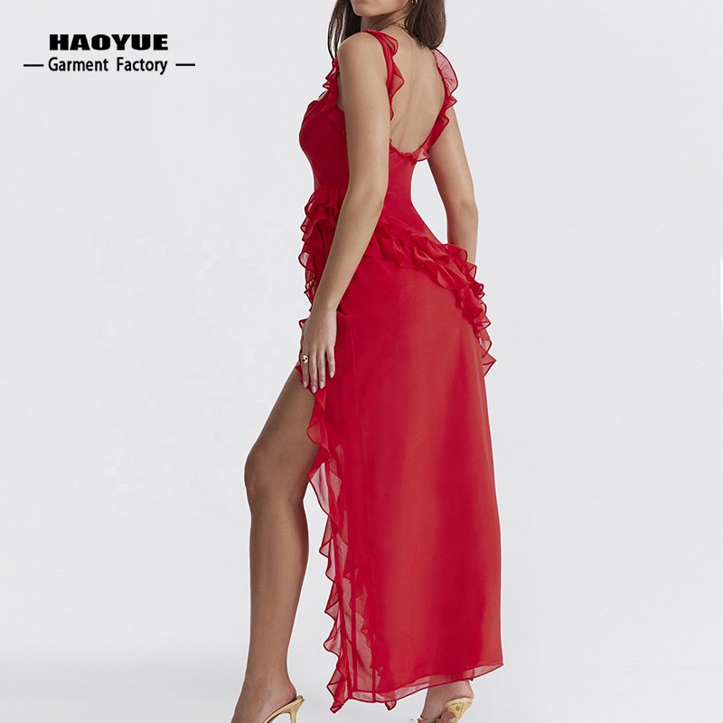 Clothing Manufacturers Custom Ladies Elegant Casual Dresses Chiffon Clothes Maxi Long Dress For Women