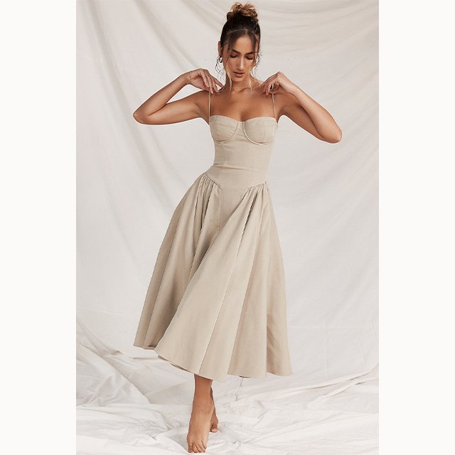Bettergirl 2024 Latest Design Custom Summer Casual Dress For Clothing Women Elegant Slip Midi Dresses Fashion Sexy Clothes