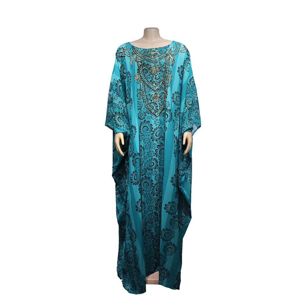 African dress batwing sleeve beading long dress rhinestone elegant style Africa dress