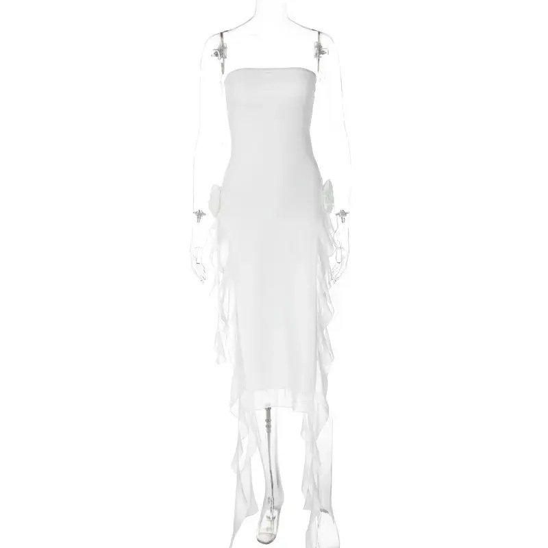 2022 New Sleeveless Slit Floral Elegant Midi Women'S Dresses Party Club Wedding Lady Evening Dresses