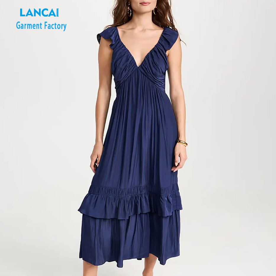Clothing Manufacturers Custom Womens Elegant Casual Dresses Designer Clothes Girls Ladies Dress