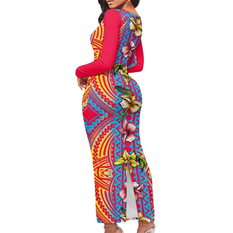 dresses women casual Women's Elegant New Floor-length Long sleeve High-waisted Slim-fit Dress