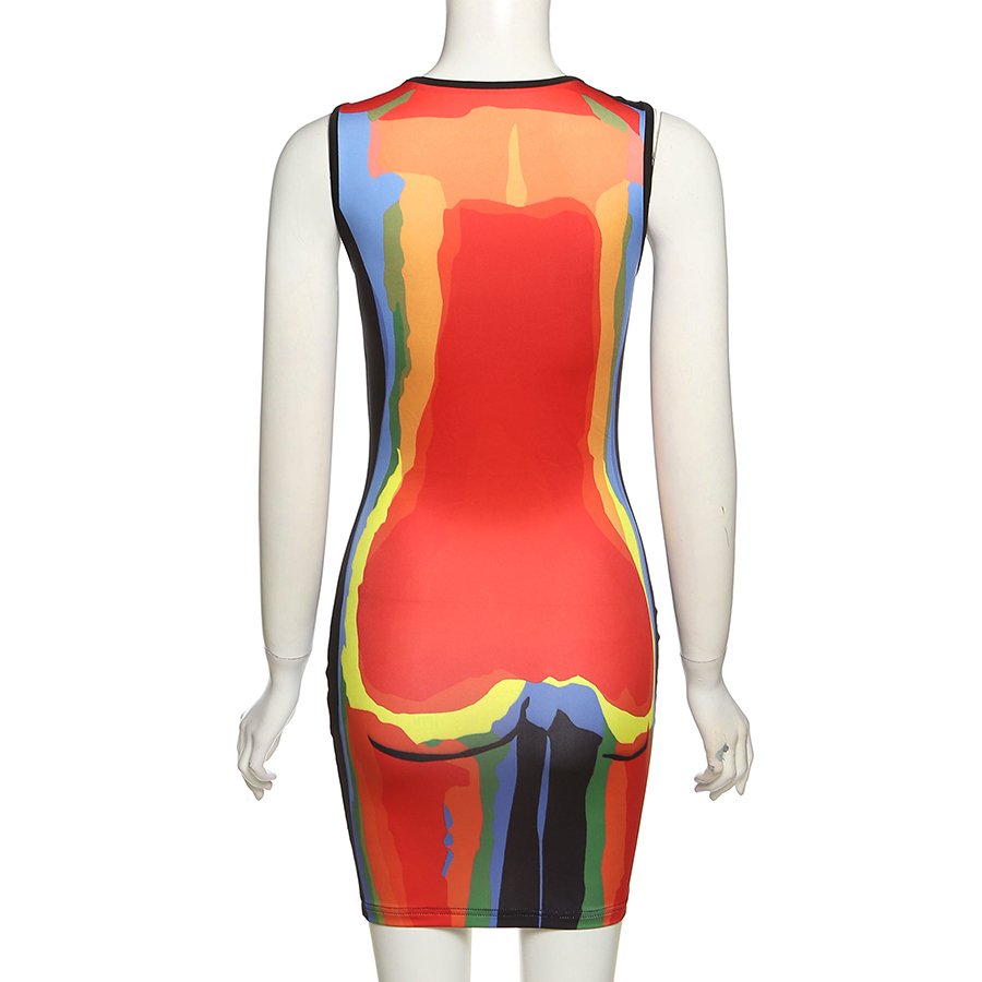 MINMIN Fashion Party High Street Women's tight dress Sleeveless High Waist Body-shaping Skirt