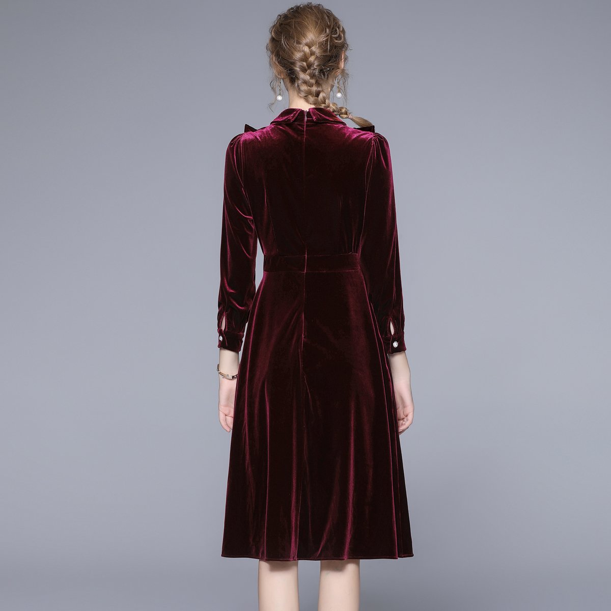 New Women's Slim Celebrity Evening Dress Velvet HL8992098