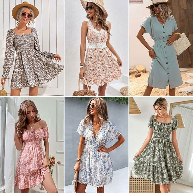 Custom Wholesale 2022 New Design Women Casual Dress Formal Elegant Long Sleeve V Neck Floral Midi Dresses