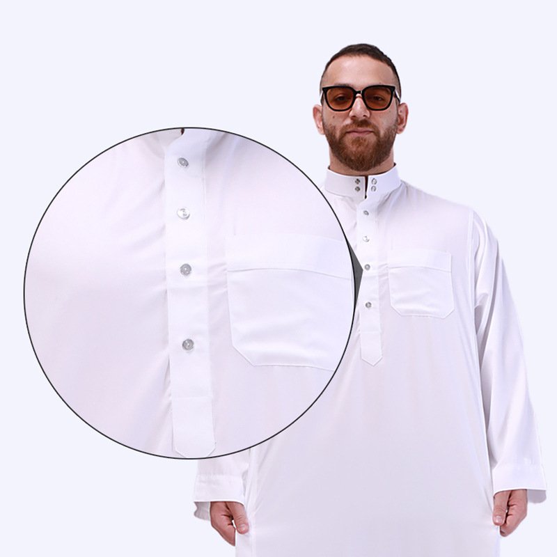 Yiwu Muqian Trading Firm 2024 new design Wholesale Muslim Dress Muslim Abaya Dubai Islamic Thobe for Men Basic thobe