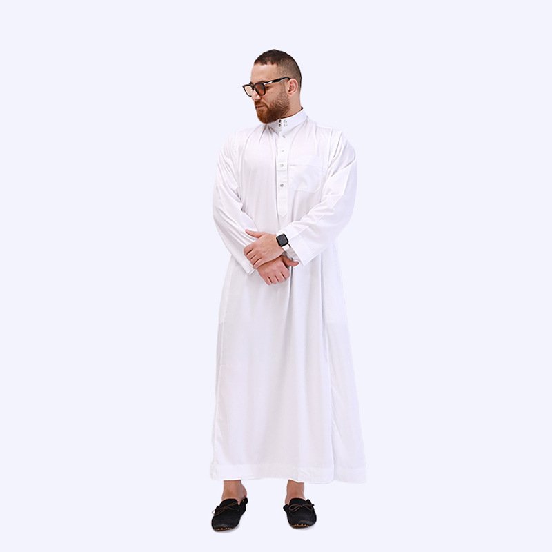 Yiwu Muqian Trading Firm 2024 new design Wholesale Muslim Dress Muslim Abaya Dubai Islamic Thobe for Men Basic thobe
