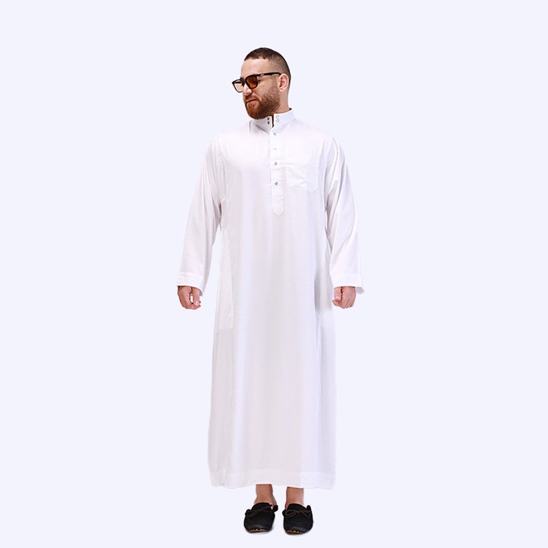 Yiwu Muqian Trading Firm 2024 new design Wholesale Muslim Dress Muslim Abaya Dubai Islamic Thobe for Men Basic thobe