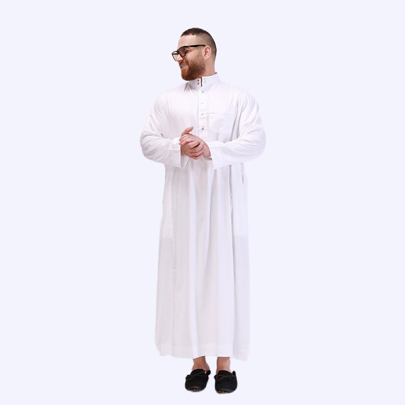 Yiwu Muqian Trading Firm 2024 new design Wholesale Muslim Dress Muslim Abaya Dubai Islamic Thobe for Men Basic thobe