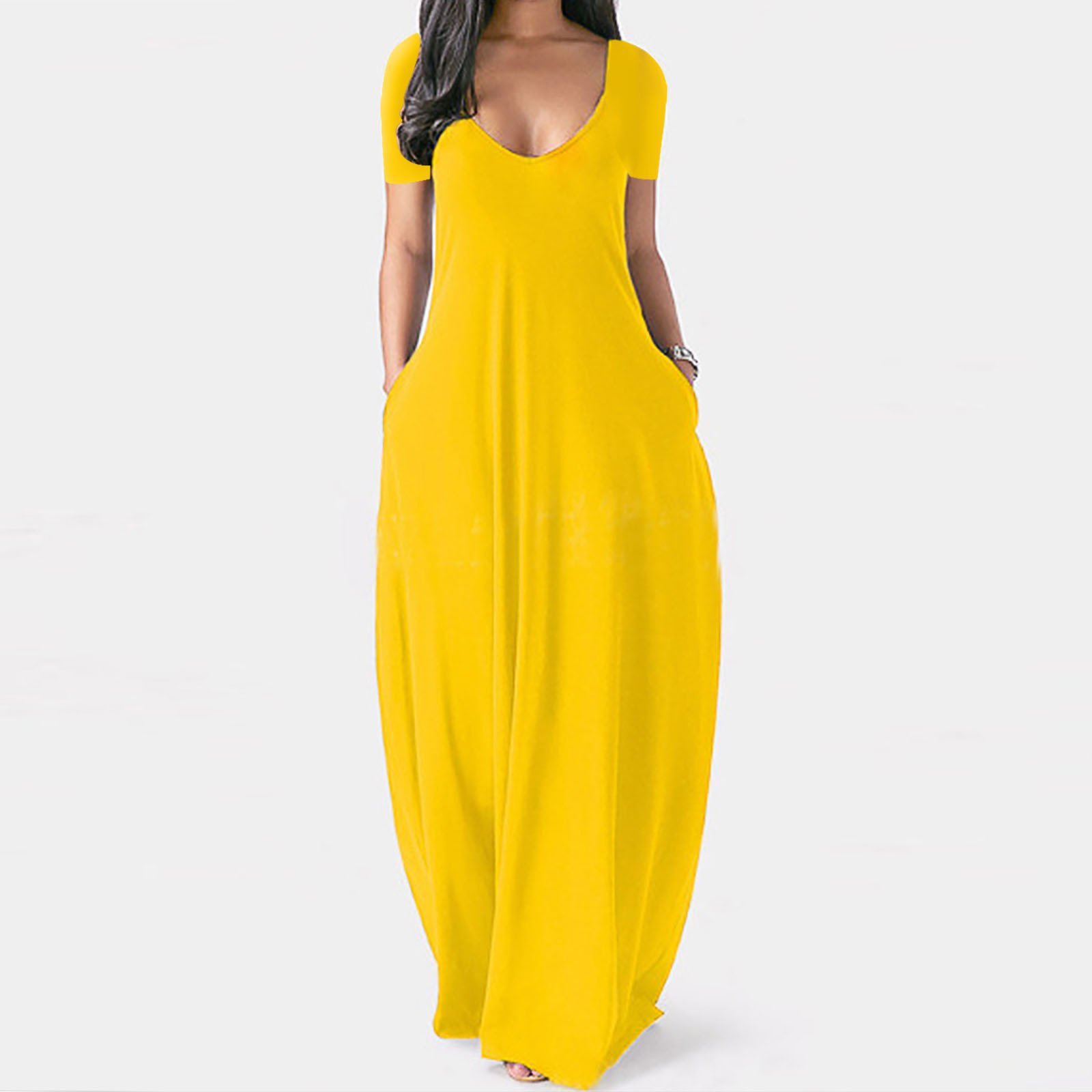 Fashion Summer Maxi Dress Women's Printed Sundress Casual Short Sleeve Vestidos Female High Waist Robe Femme Plus Size