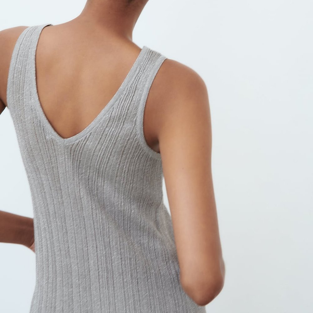 OEM wholesale summer fashion custom logo V-neck sleeveless knitted maxi casual women's dresses
