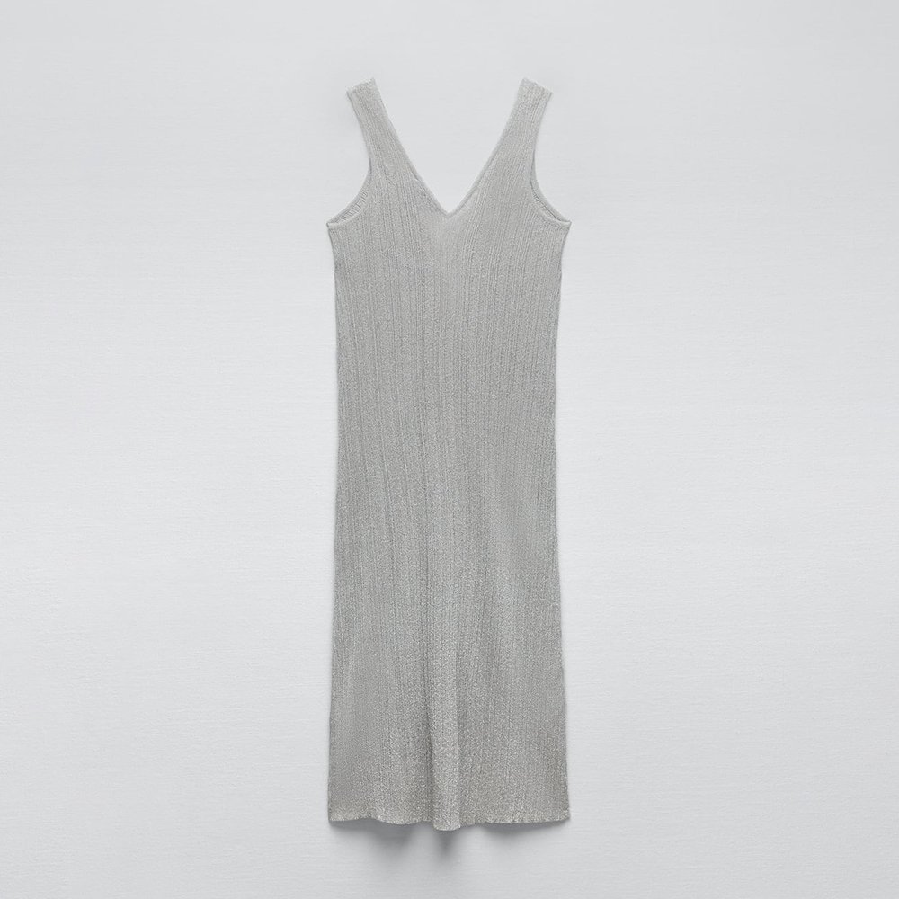 OEM wholesale summer fashion custom logo V-neck sleeveless knitted maxi casual women's dresses