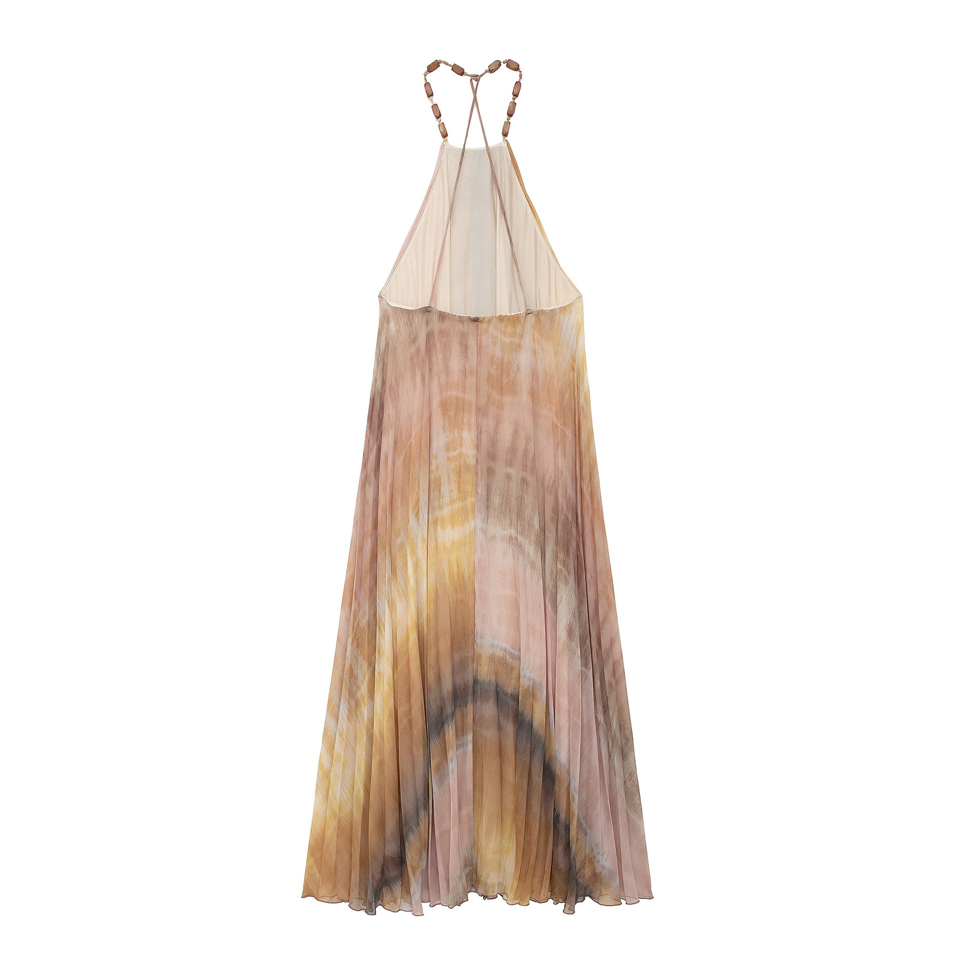 GX6096 Fashion Summer 2024 Solid Color Sleeveless Casual Long Women's Dress Halter Tie Dye Printed Maxi dress