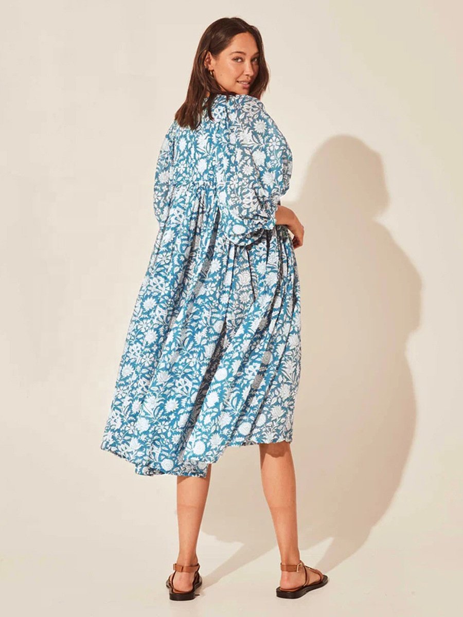 Hot selling new fashion women's clothing fitting floral midi summer boho dresses women beach casual dresses