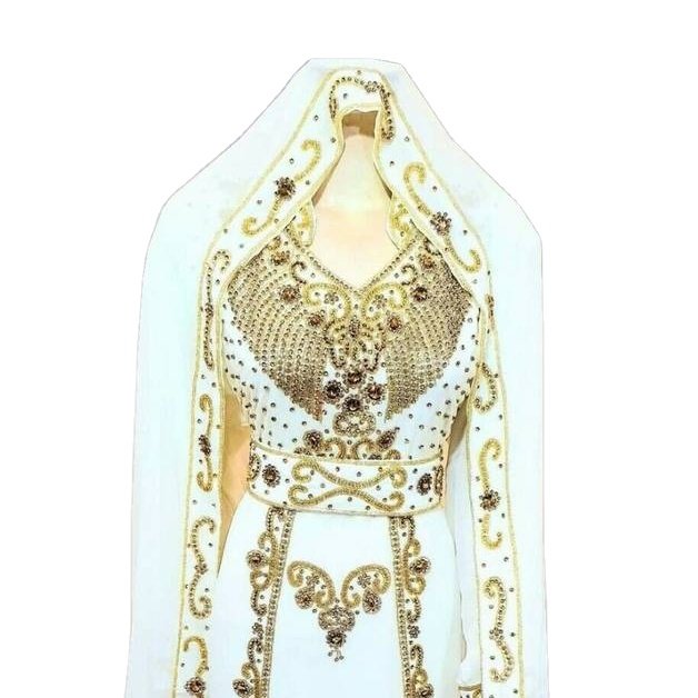 Beautiful Moroccan Traditional Muslim Caftan New Design with Handwork Stone Beads Colorful Colored Clothing abaya handmade