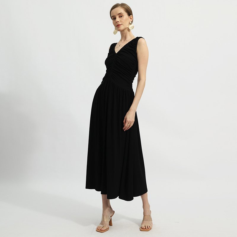 2024 new summer V neck sleeveless loose casual dresses women's clothing dress for formal occasion